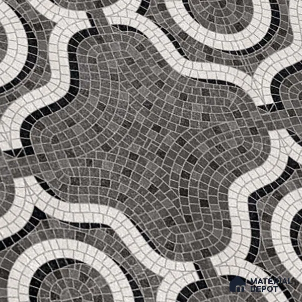Faux Mosaic Wall & Floor Tile TL 09801 B 2 ft x 2 ft Vitrified Matte Finish Tile - 9 mm | Ideal for Living Room, Bedroom, Bathroom, Kitchen