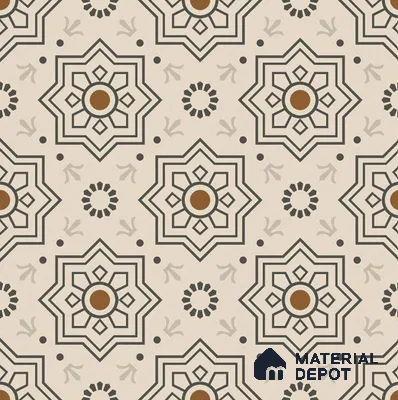 Moroccan Tile TL 08032 B Seoni Beige Beige 2 ft x 2 ft Vitrified Matte Finish - 9 mm | Suitable For Kitchen Backsplash, Balcony, Dining Area | Please Expect a Slight Variation of Pattern