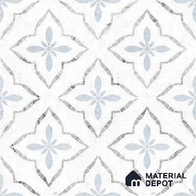 Moroccan Floor & Wall Tile TL 09819 B  2 ft x 2 ft White Vitrified Matte Finish Tile - 9 mm | Suitable For Kitchen, Bathroom, Dining Area | Please Expect a Slight Variation of Pattern