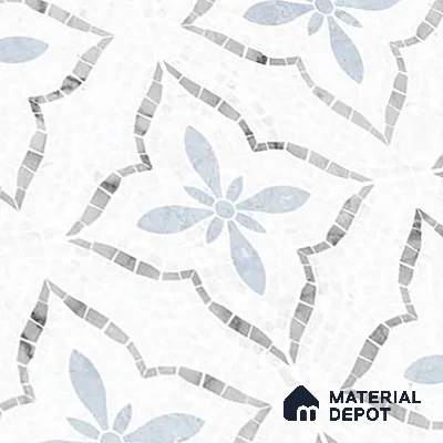 Moroccan Floor & Wall Tile TL 09819 B  2 ft x 2 ft White Vitrified Matte Finish Tile - 9 mm | Suitable For Kitchen, Bathroom, Dining Area | Please Expect a Slight Variation of Pattern
