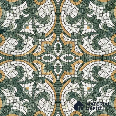 Moroccan Floor & Wall Tile TL 09819 C  2 ft x 2 ft Green Vitrified Matte Finish Tile - 9 mm | Suitable For Balcony, Courtyard, Corridor | Please Expect a Slight Variation of Pattern