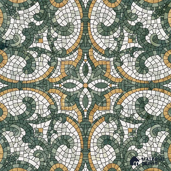 Moroccan Floor & Wall Tile TL 09819 C  2 ft x 2 ft Green Vitrified Matte Finish Tile - 9 mm | Suitable For Balcony, Courtyard, Corridor | Please Expect a Slight Variation of Pattern