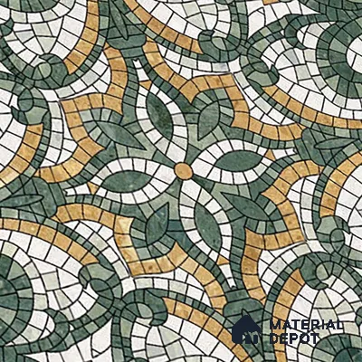 Moroccan Floor & Wall Tile TL 09819 C  2 ft x 2 ft Green Vitrified Matte Finish Tile - 9 mm | Suitable For Balcony, Courtyard, Corridor | Please Expect a Slight Variation of Pattern