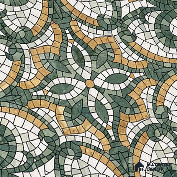 Moroccan Floor & Wall Tile TL 09819 C  2 ft x 2 ft Green Vitrified Matte Finish Tile - 9 mm | Suitable For Balcony, Courtyard, Corridor | Please Expect a Slight Variation of Pattern