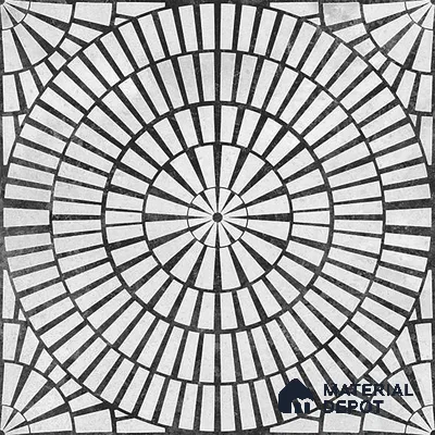 Moroccan Floor & Wall Tile TL 09819  2 ft x 2 ft Black Vitrified Matte Finish Tile - 9 mm | Suitable For Parking, Courtyard, Corridor | Please Expect a Slight Variation of Pattern