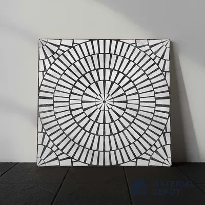 Moroccan Floor & Wall Tile TL 09819  2 ft x 2 ft Black Vitrified Matte Finish Tile - 9 mm | Suitable For Parking, Courtyard, Corridor | Please Expect a Slight Variation of Pattern