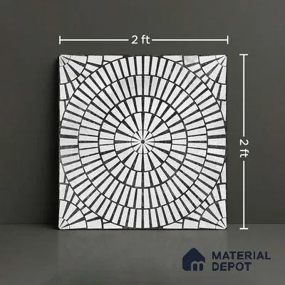 Moroccan Floor & Wall Tile TL 09819  2 ft x 2 ft Black Vitrified Matte Finish Tile - 9 mm | Suitable For Parking, Courtyard, Corridor | Please Expect a Slight Variation of Pattern