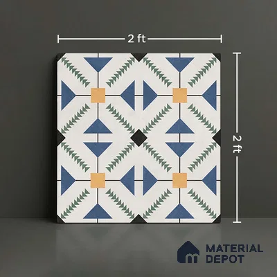 Moroccan Floor & Wall Tile TL 09815  2 ft x 2 ft Brown Vitrified Matte Finish Tile - 9 mm | Suitable For Kitchen, Balcony, Dining Area | Please Expect a Slight Variation of Pattern