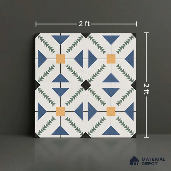 Moroccan Floor & Wall Tile TL 09815 2 ft x 2 ft Brown Vitrified Matte Finish Tile - 9 mm | Suitable For Kitchen, Balcony, Dining Area | Please Expect a Slight Variation of Pattern