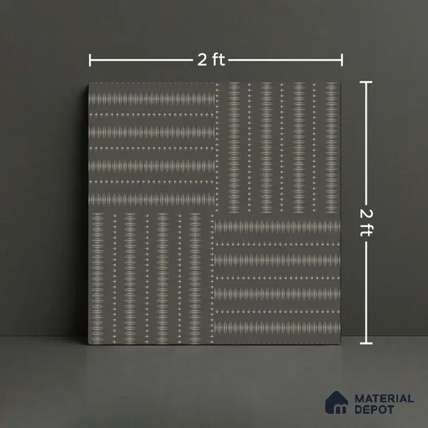 Patterned Wall & Floor Tile TL 09807 2 ft x 2 ft Vitrified Matte Finish Tile - 9 mm | Ideal for Living Room, Bedroom, Bathroom, Kitchen | Please Expect a Slight Variation of Pattern