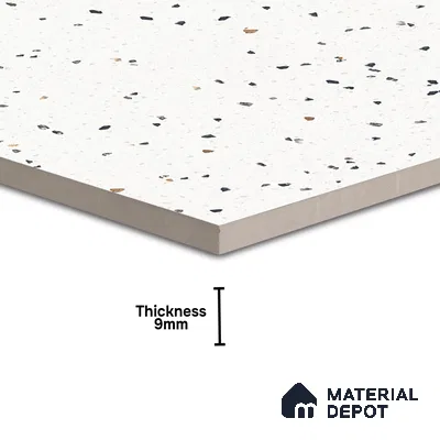 Terrazzo Floor & Wall Tile TL 07519 Lunar Specks 2 ft x 2 ft Rustic Carving Matte Finish Vitrified Tile - 9 mm |  Suitable For Living Room, Bedroom, Bathroom, Kitchen & Dining (Sample)