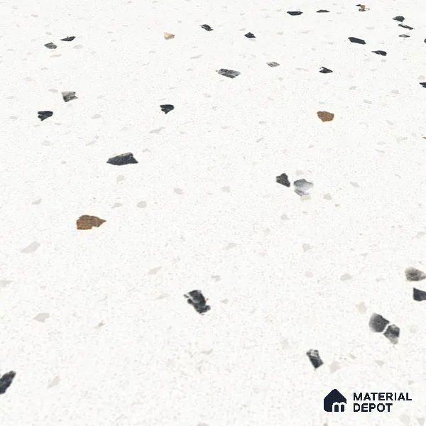 Terrazzo Floor & Wall Tile TL 07519 Lunar Specks 2 ft x 2 ft Rustic Carving Matte Finish Vitrified Tile - 9 mm |  Suitable For Living Room, Bedroom, Bathroom, Kitchen & Dining (Sample)