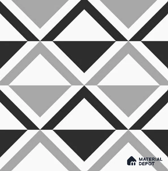 Geometric Look Floor & Wall Tile TL 07619 Crystal Prism 2 ft x 2 ft Rustic Carving Matte Finish Vitrified Tile - 9 mm |  Suitable For Living Room, Bedroom, Bathroom, Kitchen & Dining | Please Expect a Slight Variation of Pattern (Sample)