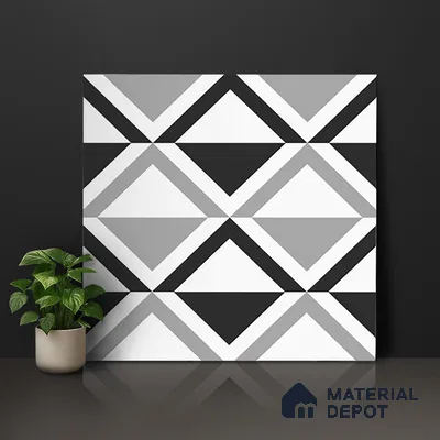 Geometric Look Floor & Wall Tile TL 07619 Crystal Prism 2 ft x 2 ft Rustic Carving Matte Finish Vitrified Tile - 9 mm |  Suitable For Living Room, Bedroom, Bathroom, Kitchen & Dining | Please Expect a Slight Variation of Pattern (Sample)