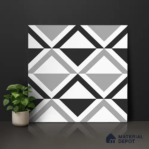 Moroccan Look Floor & Wall Tile TL 07619 Crystal Prism 2 ft x 2 ft Rustic Carving Matte Finish Vitrified Tile - 9 mm | Suitable For Living Room, Bedroom, Bathroom, Kitchen & Dining | Please Expect a Slight Variation of Pattern