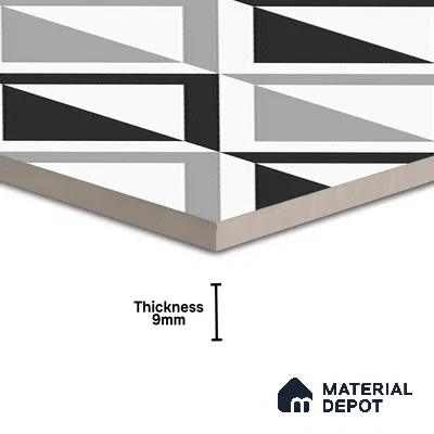 Geometric Look Floor & Wall Tile TL 07619 Crystal Prism 2 ft x 2 ft Rustic Carving Matte Finish Vitrified Tile - 9 mm |  Suitable For Living Room, Bedroom, Bathroom, Kitchen & Dining | Please Expect a Slight Variation of Pattern (Sample)