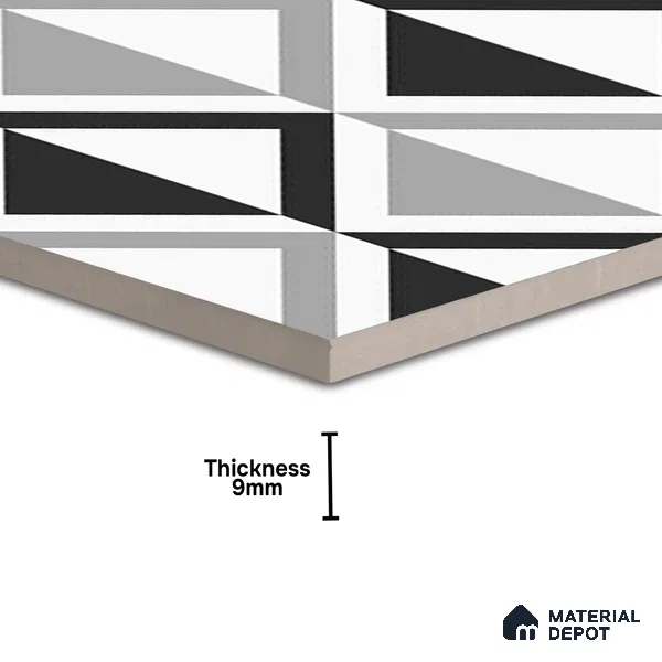Geometric Look Floor & Wall Tile TL 07619 Crystal Prism 2 ft x 2 ft Rustic Carving Matte Finish Vitrified Tile - 9 mm |  Suitable For Living Room, Bedroom, Bathroom, Kitchen & Dining | Please Expect a Slight Variation of Pattern (Sample)