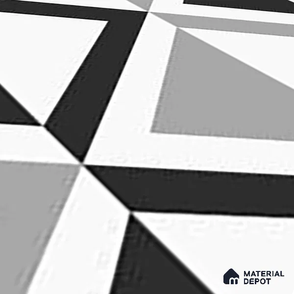 Geometric Look Floor & Wall Tile TL 07619 Crystal Prism 2 ft x 2 ft Rustic Carving Matte Finish Vitrified Tile - 9 mm |  Suitable For Living Room, Bedroom, Bathroom, Kitchen & Dining | Please Expect a Slight Variation of Pattern (Sample)