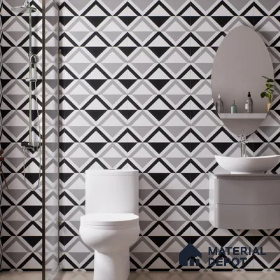 Geometric Look Floor & Wall Tile TL 07619 Crystal Prism 2 ft x 2 ft Rustic Carving Matte Finish Vitrified Tile - 9 mm |  Suitable For Living Room, Bedroom, Bathroom, Kitchen & Dining | Please Expect a Slight Variation of Pattern (Sample)
