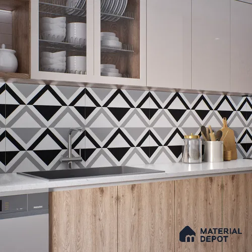 Moroccan Look Floor & Wall Tile TL 07619 Crystal Prism 2 ft x 2 ft Rustic Carving Matte Finish Vitrified Tile - 9 mm |  Suitable For Living Room, Bedroom, Bathroom, Kitchen & Dining | Please Expect a Slight Variation of Pattern