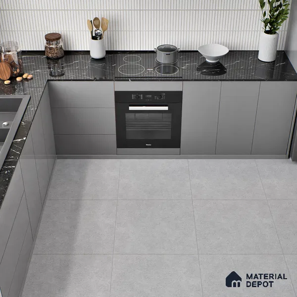 Cement Look Floor Tile TL 07621 Iron Anchorage 2 ft x 2 ft Matte Finish Vitrified Tile - 9 mm | 6 Random Design | Suitable For Living Room, Bedroom & Dining (Sample)