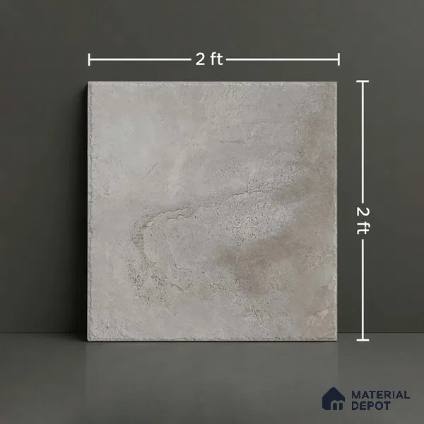 Stone Floor Tile TL 10357 E Leon Grey 2 ft x 2 ft Matte Finish Anti Skid Vitrified Tile - 12 mm | Suitable for Balcony, Terrace & Coutyard