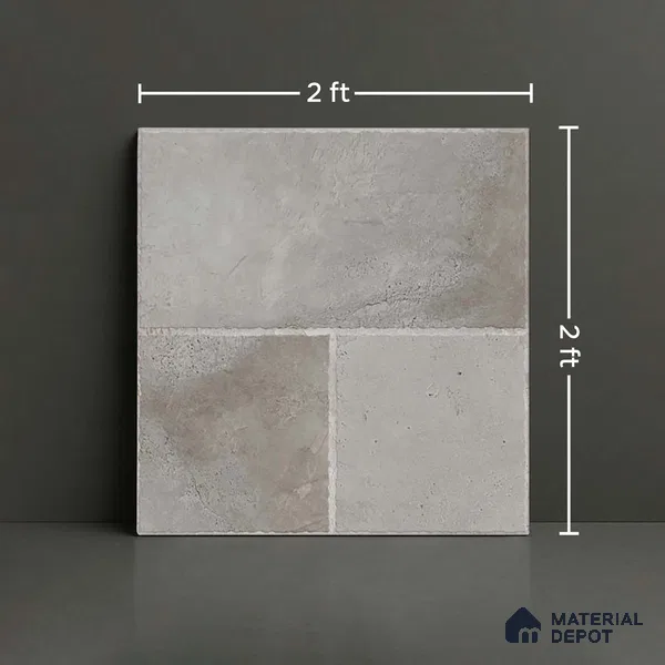 Stone Floor Tile TL 10357 F Leon Grey Decor 2 ft x 2 ft Matte Finish Anti Skid Vitrified Tile - 12 mm | Suitable for Balcony, Terrace & Coutyard