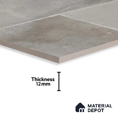 Stone Floor Tile TL 10357 F Leon Grey Decor 2 ft x 2 ft Matte Finish Anti Skid Vitrified Tile - 12 mm  | Suitable for Balcony, Terrace & Coutyard