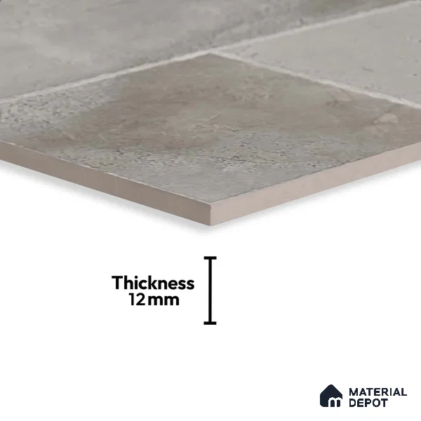 Stone Floor Tile TL 10357 F Leon Grey Decor 2 ft x 2 ft Matte Finish Anti Skid Vitrified Tile - 12 mm | Suitable for Balcony, Terrace & Coutyard