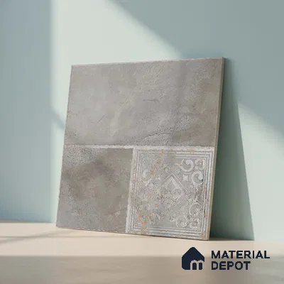 Stone Floor Tile TL 10357 G Leon Grey 2 ft x 2 ft Matte Finish Anti Skid Vitrified Tile - 12 mm  | Suitable for Balcony, Terrace & Coutyard