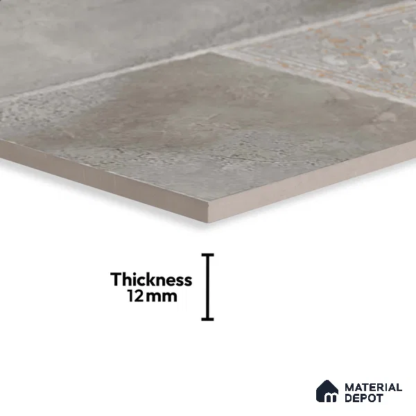 Stone Floor Tile TL 10357 G Leon Grey 2 ft x 2 ft Matte Finish Anti Skid Vitrified Tile - 12 mm  | Suitable for Balcony, Terrace & Coutyard