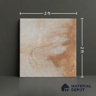 Stone Floor Tile TL 10357 Leon Brown 2 ft x 2 ft Matte Finish Anti Skid Vitrified Tile - 12 mm | Suitable for Balcony, Terrace & Coutyard