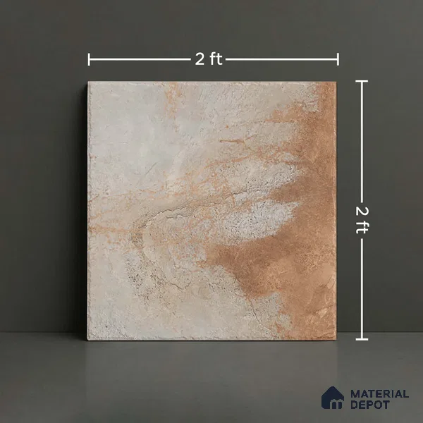 Stone Floor Tile TL 10357 Leon Brown 2 ft x 2 ft Matte Finish Anti Skid Vitrified Tile - 12 mm | Suitable for Balcony, Terrace & Coutyard