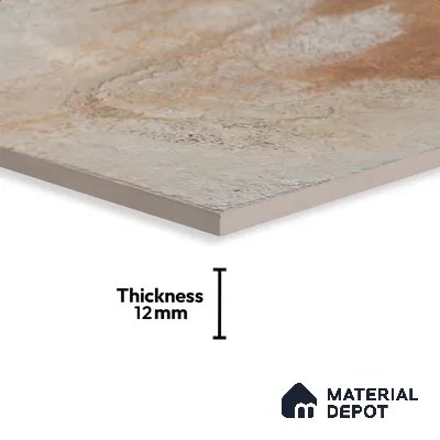 Stone Floor Tile TL 10357 Leon Brown 2 ft x 2 ft Matte Finish Anti Skid Vitrified Tile - 12 mm | Suitable for Balcony, Terrace & Coutyard