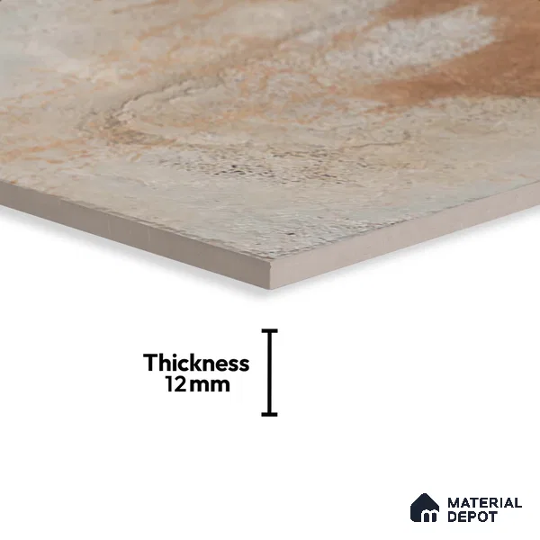 Stone Floor Tile TL 10357 Leon Brown 2 ft x 2 ft Matte Finish Anti Skid Vitrified Tile - 12 mm | Suitable for Balcony, Terrace & Coutyard