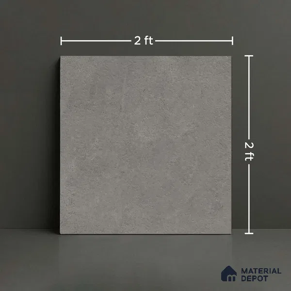 Stone Floor Tile TL 10361 Fribo Grey 2 ft x 2 ft Matte Finish Anti Skid Vitrified Tile - 12 mm  | Suitable for Balcony, Terrace & Coutyard