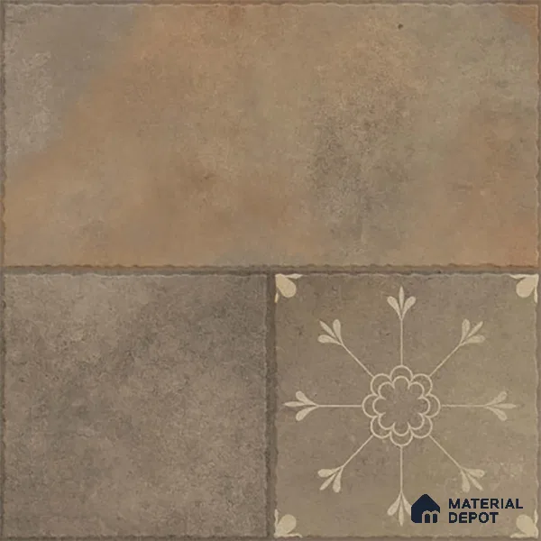 Stone Floor Tile TL 10366 B Zamora Verde Decor 2 ft x 2 ft Matte Finish Anti Skid Vitrified Tile - 12 mm | Suitable for Balcony, Terrace & Coutyard
