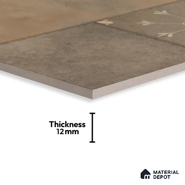 Stone Floor Tile TL 10366 B Zamora Verde Decor 2 ft x 2 ft Matte Finish Anti Skid Vitrified Tile - 12 mm | Suitable for Balcony, Terrace & Coutyard