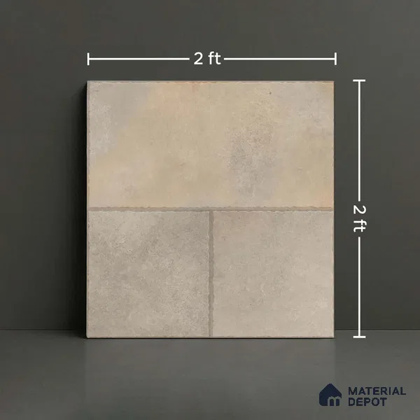 Stone Floor Tile TL 10366 C Zamora Crema 2 ft x 2 ft Matte Finish Anti Skid Vitrified Tile - 12 mm | Suitable for Balcony, Terrace & Coutyard