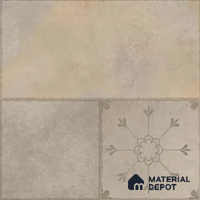 Stone Floor Tile TL 10366 D Zamora Crema Decor 2 ft x 2 ft Matte Finish Anti Skid Vitrified Tile - 12 mm | Suitable for Balcony, Terrace & Coutyard
