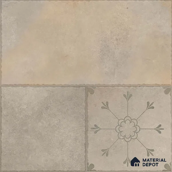 Stone Floor Tile TL 10366 D Zamora Crema Decor 2 ft x 2 ft Matte Finish Anti Skid Vitrified Tile - 12 mm | Suitable for Balcony, Terrace & Coutyard