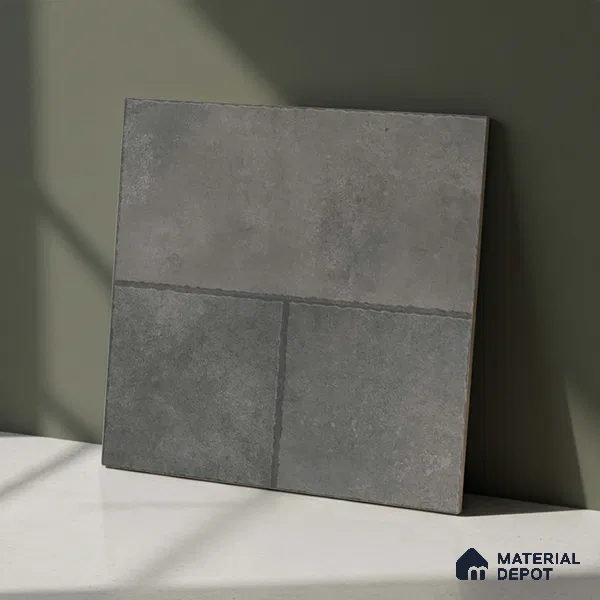 Stone Floor Tile TL 10366 E Zamora Grey Decor 2 ft x 2 ft Matte Finish Anti Skid Vitrified Tile - 12 mm | Suitable for Balcony, Terrace & Coutyard