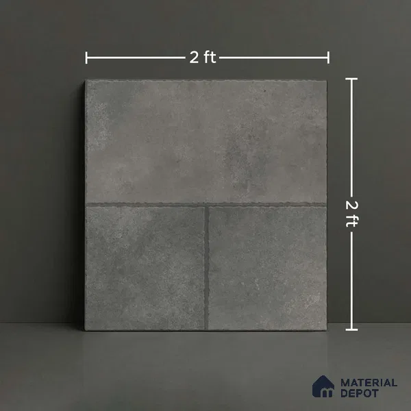 Stone Floor Tile TL 10366 E Zamora Grey Decor 2 ft x 2 ft Matte Finish Anti Skid Vitrified Tile - 12 mm | Suitable for Balcony, Terrace & Coutyard