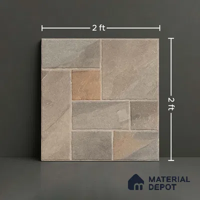 Stone Floor Tile TL 10364 B Evora Brown Decor 2 ft x 2 ft Matte Finish Anti Skid Vitrified Tile - 12 mm | Suitable for Balcony, Terrace & Coutyard