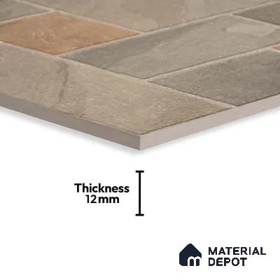 Stone Floor Tile TL 10364 B Evora Brown Decor 2 ft x 2 ft Matte Finish Anti Skid Vitrified Tile - 12 mm | Suitable for Balcony, Terrace & Coutyard