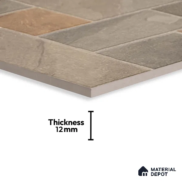 Stone Floor Tile TL 10364 B Evora Brown Decor 2 ft x 2 ft Matte Finish Anti Skid Vitrified Tile - 12 mm | Suitable for Balcony, Terrace & Coutyard