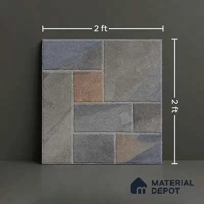 Stone Floor Tile TL 10364 D Evora Bronze Decor 2 ft x 2 ft Matte Finish Anti Skid Vitrified Tile - 12 mm | Suitable for Balcony, Terrace & Coutyard