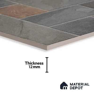 Stone Floor Tile TL 10364 D Evora Bronze Decor 2 ft x 2 ft Matte Finish Anti Skid Vitrified Tile - 12 mm | Suitable for Balcony, Terrace & Coutyard
