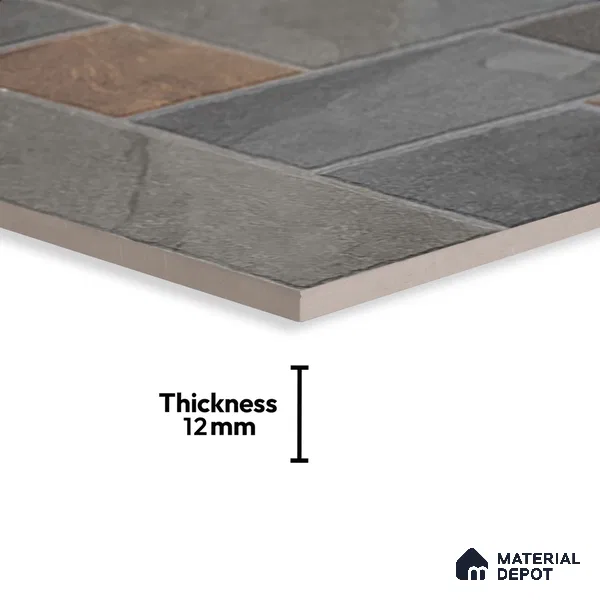 Stone Floor Tile TL 10364 D Evora Bronze Decor 2 ft x 2 ft Matte Finish Anti Skid Vitrified Tile - 12 mm | Suitable for Balcony, Terrace & Coutyard