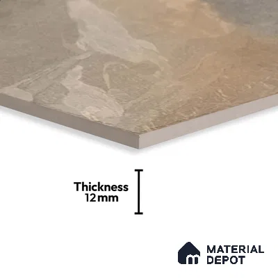 Stone Floor Tile TL 10364 Evora Brown 2 ft x 2 ft Matte Finish Anti Skid Vitrified Tile - 12 mm | Suitable for Balcony, Terrace & Coutyard